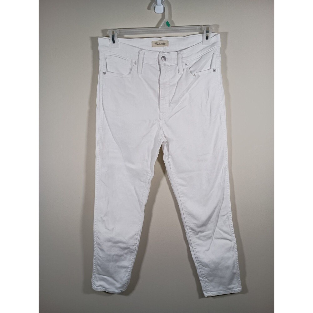 Madewell Stovepipe White Zip Womens High Rise Skinny Jeans Size 30